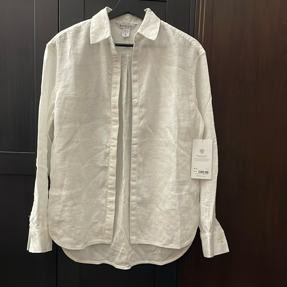 Linen button down long sleeve shirt